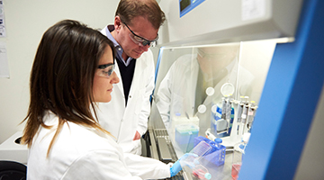 student conducting research